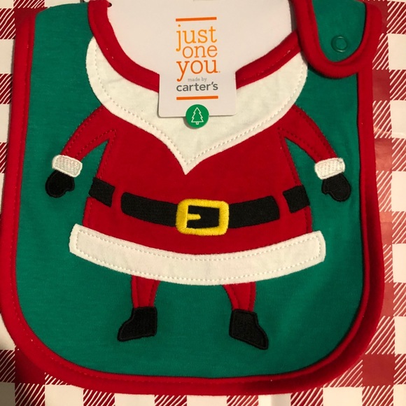 Carter’s Christmas Santa Claus Baby Bibs (2) - Picture 2 of 5
